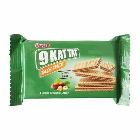 9 Kat Tat Findikli Kremali Gofret (Hazelnut Cream Wafer) 39g